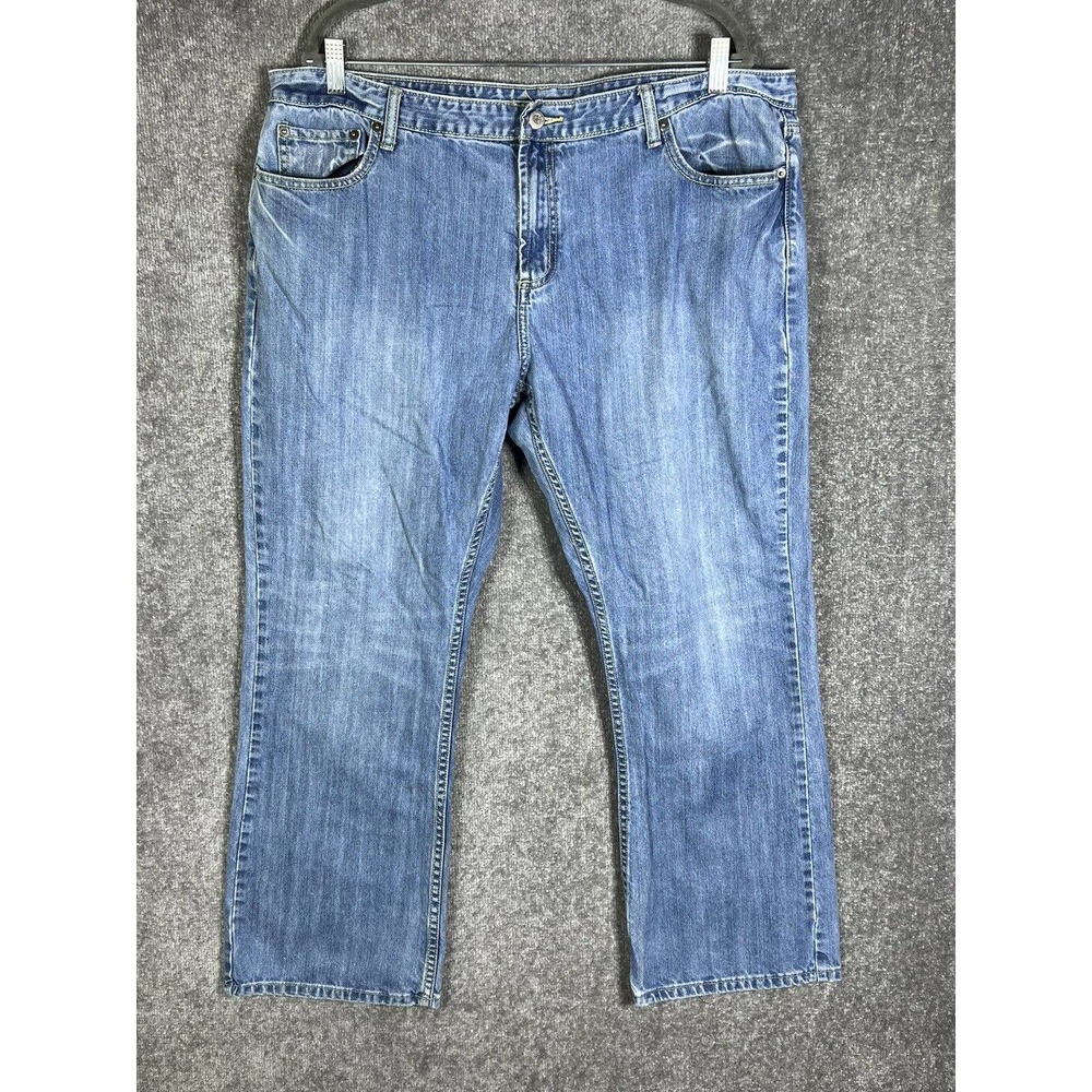 Alfani Bootcut Jeans Mens Size 38x30 Light Wash‎ Blue Denim Distressed Cotton
